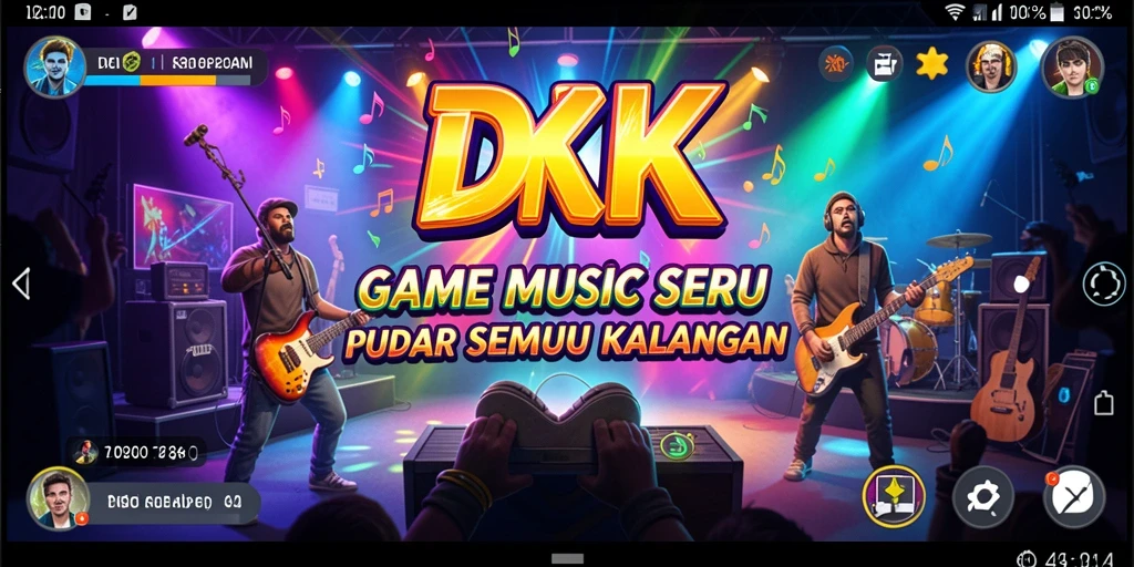 Tampilan gameplay DKK dengan berbagai pilihan lagu yang menarik.