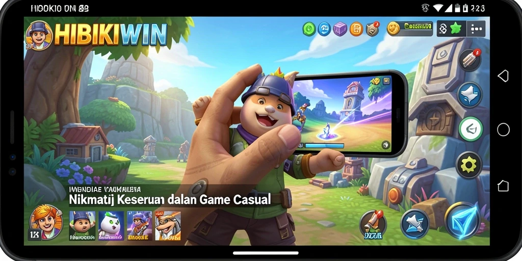 Tampilan gameplay HIBIKIWIN yang mengasyikkan dan penuh warna.