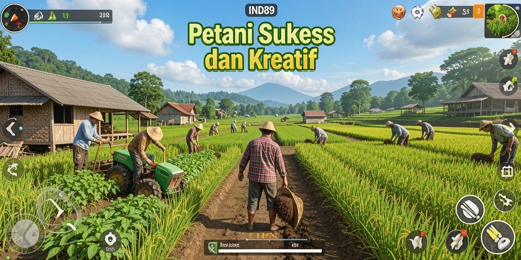 Tampilan gameplay menarik dalam dunia pertanian