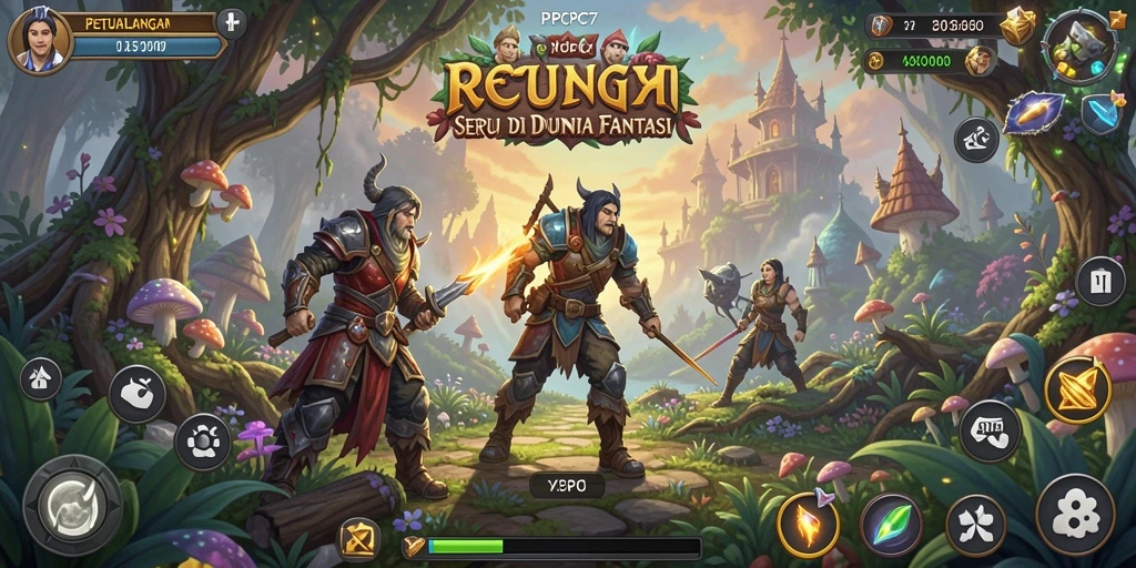 Tampilan penuh warna dari gameplay petualangan PCPC7.
