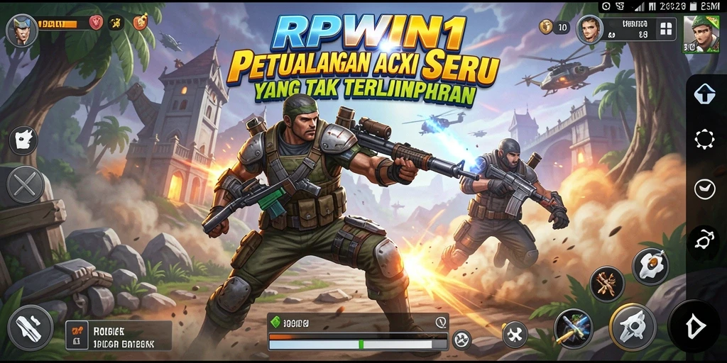 Tampilan gameplay seru RPWIN1 dengan pertempuran mendebarkan.
