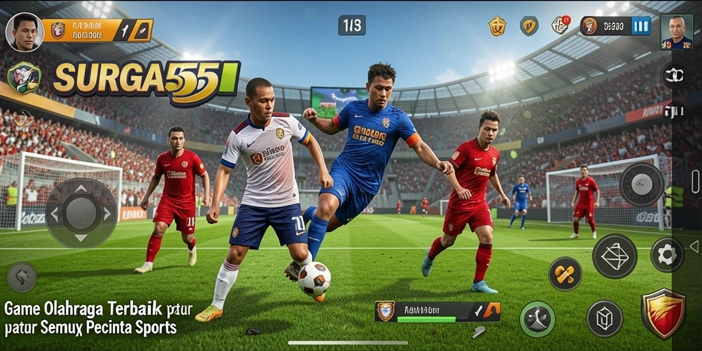 Screenshot gameplay SURGA55 dengan aksi seru di lapangan olahraga.