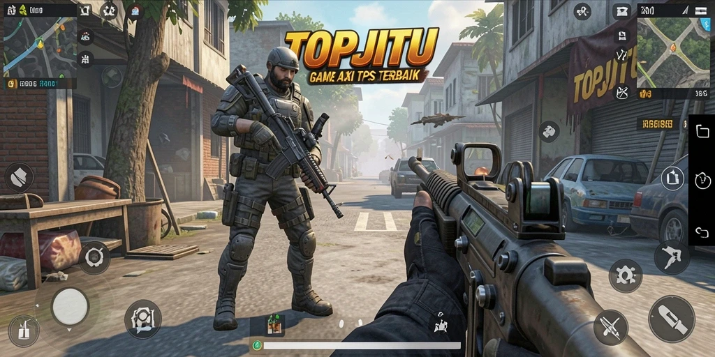 Tampilan gameplay seru dan dinamis dalam game TPS.