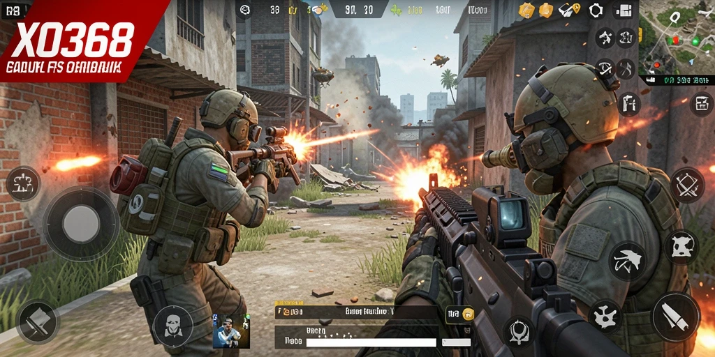 Screenshot gameplay yang menunjukkan aksi seru dalam pertempuran FPS.